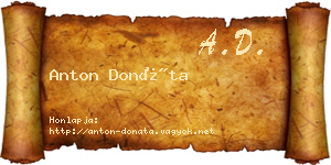 Anton Donáta névjegykártya